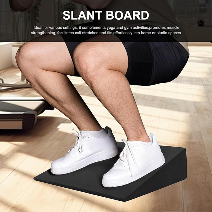 Calf Stretch Wedge – Foam Squat Board, Professional Workout Equipment | High-Density Portable Exercise Accessory For Men Women Improve Balance Flexibility Strength Home Gym Fitness Training
