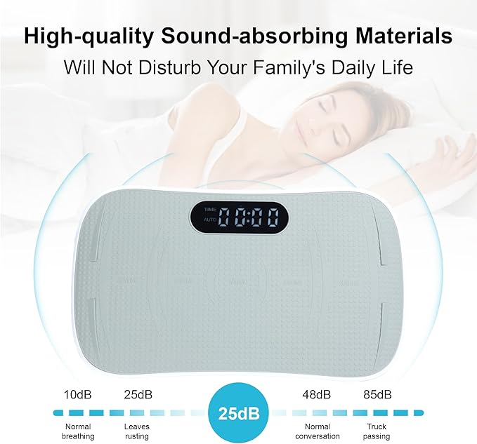 Silent Vibration Platform for Fitness & Weight Loss - 10 Frequency Full Body Shaking Machine, Bluetooth Enabled, Auto Start Stop, Noise Reduction Motor, Grey