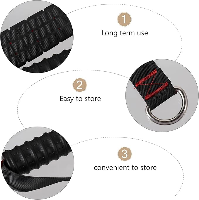 Sosoport Pull Rope Handle for Home Resistance Bands, Non-Slip Fitness Handle Grip Accessory for Arms Strength Training and Pulldown Exercises, DIY Exercise Equipment Attachment