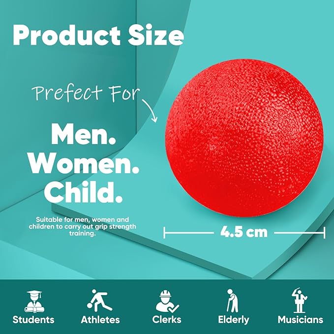 Stress Balls for Adults (6 Pack), Stress Ball, Hand Strengthening Devices, Hand Exercisers for Strength, Exercise Squeeze Squishy Wrist Ball, Physical Therapy Exerciser, Grip Strength Trainer