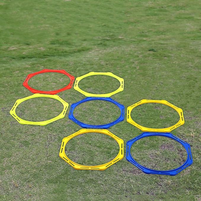 Sosoport 4pcs Speed and Agility Training Rings - Reusable Plastic Octagon Agility Rings Training Equipment Footwork Ladder for Basketball Soccer Football?40cm