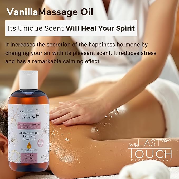 Vanilla Sensual Massage Oil for Couples Sexual - Massage Oils for Date Night - Massage Oil for Massage Therapy - Aromatherapy Oil for Intimate Moments - Aphrodisiac Oil - 8.45 Fl Oz