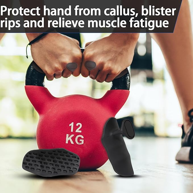 Anti-Slip Workout Grips - Ergonomic Rubber Hand Protector Gloves for Weight Lifting, Pull-Ups, Gym Training and Exercise, for Men and Women