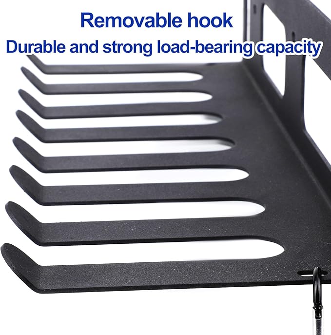 Multi-Purpose Gym Equipment Storage Rack, Stainless Steel Rack Holder Organizer Wall Mount with Screws Home Gym Organization Accessories for Foam Rollers Straps Jump Ropes Yoga Mat (Black)