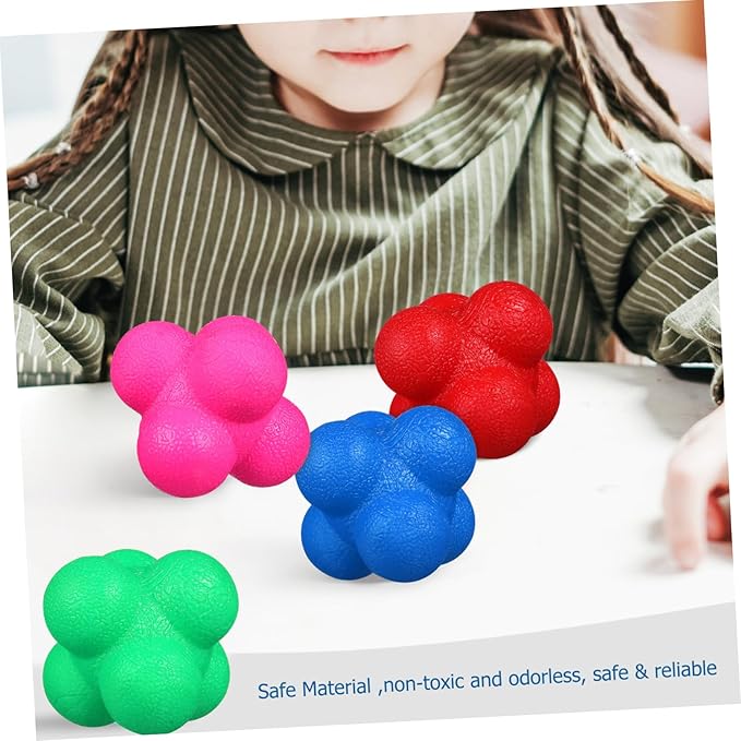 TOYANDONA 6 Pcs Hexagonal Reaction Balls for Baseball Training Lightweight Exercise Balls with High Difficulty Challenge Colorful Agility Equipment for Hand Eye Coordination and Reflex