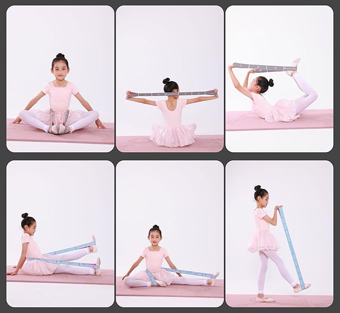Yoga Stretch Strap with Loops - Streching Strap for Physcial Thearpy, Pilates & Flexibility Training - Exercise Strap for Hamstring, Leg Streching & Rehab - Kids & Adults