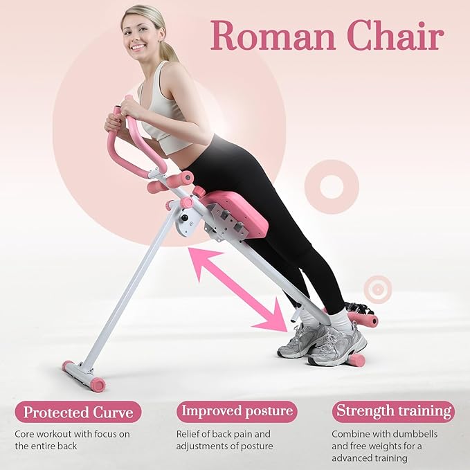 Rowing Machines for Home Gym, Multi-Functional Rower Machine Adjustable Handrail Ab Trainer Machine, Max Bearing 120kg, Folding AB Workout Machines, with Resistant Bands