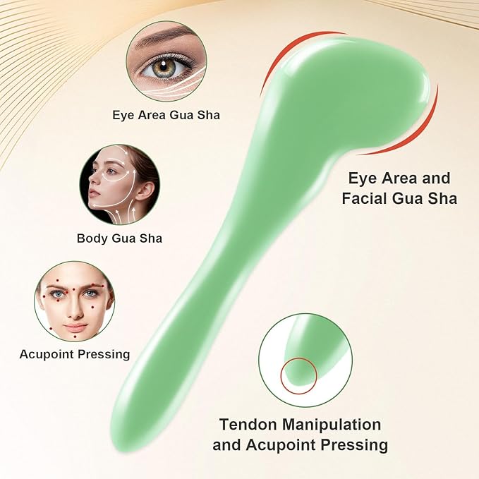 Stainless Steel Muscle Scraper Tool 6 in1 Gua Sha Facial Tools Body Gua Sha Tools Jade Stone Point Massage Tool Scraper Tool Massage Used for Face, Back, Legs, Arms,Neck,Shoulder