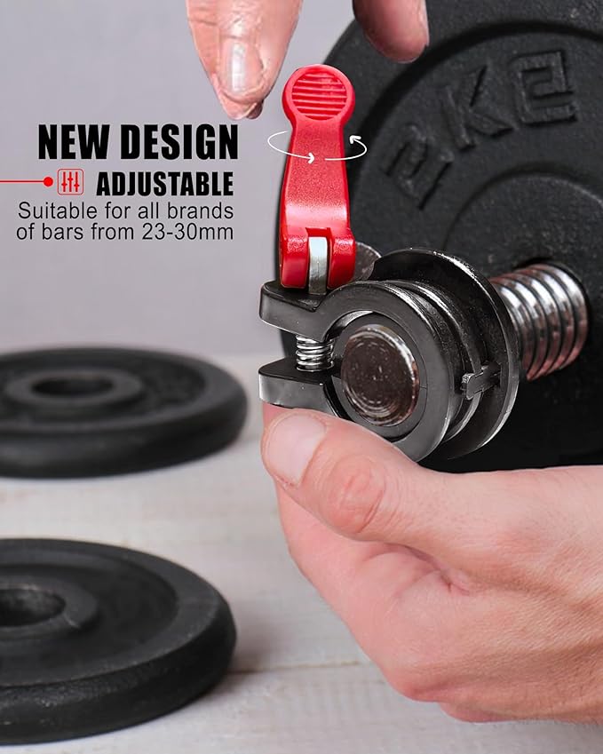 Mini Barbell Clips 1 inch I Multi-Size Adjustable Barbell Collar I 1 inch Barbell ClampsIQuick Release Weight Clips Pair of Locking for Dumbbell Bar