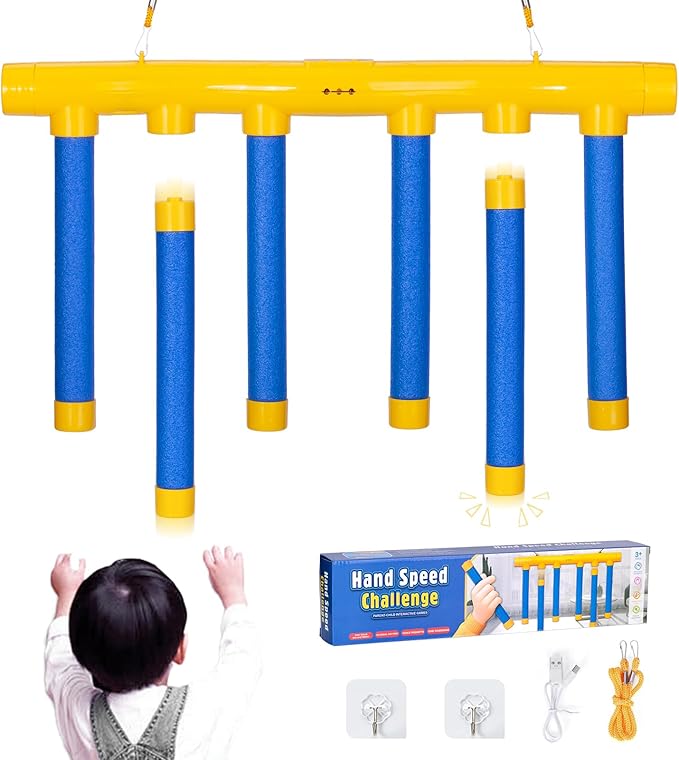 Reflex Drop Sticks Challenge Game, 2026 Upgrade Hand Eye Coordination Training Toy, Hand Speed Challenge Reaction Game, Catching All Drop Sticks for Adult- 3 Adjustable Speed