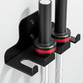 Barbell Wall Holder,Single Barbell wall Mount Hanger,Garage Gym Bar Wall Rack,Vertical Olympic Hanger wall Mount Rack,Space Saving Gym Accessory,Holds Under 33mm Bar Size(Black)