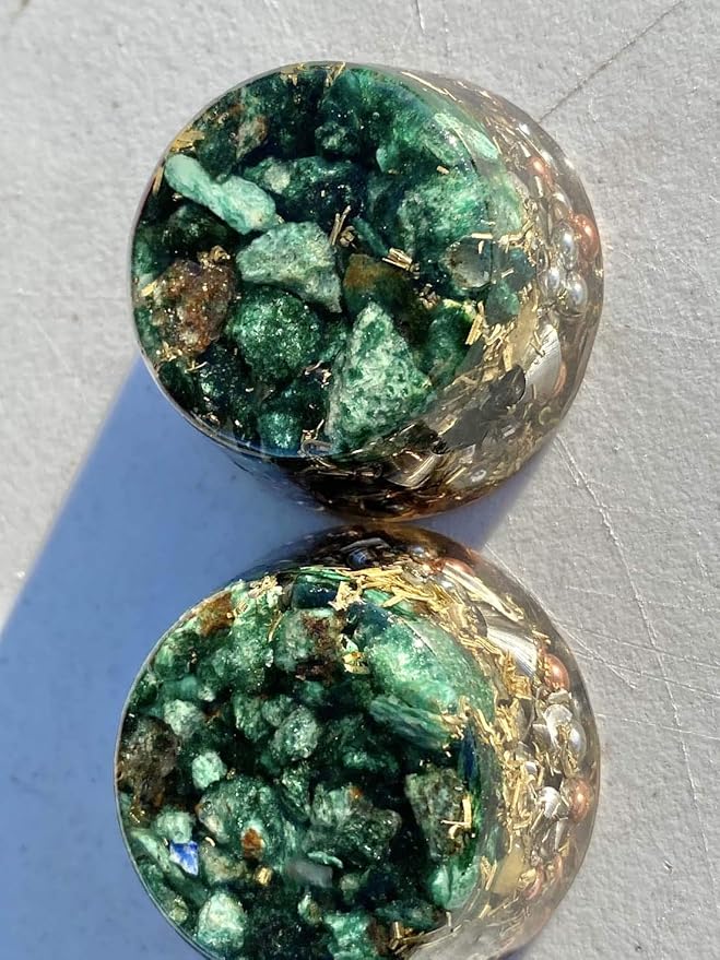 Green Fuchsite Orgone Generator Energy Accumulator 528Hz/7.83Hz/Advance Harmonics Many Beautiful Ingredients and Colors! smtbscOG(B. Green Fuchsite)