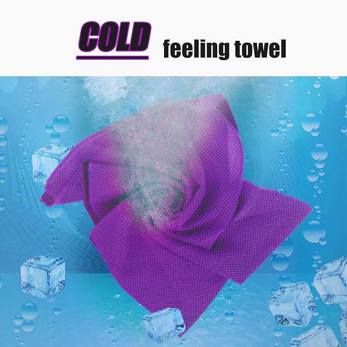 Biange Cooling Towels (40"x 12", Pack of 30) for Neck and Face, Cold Towel for Hot Weather, Sports, Workout, Fitness, Gym, Yoga, Golf, Pilates, Travel, Camping & More
