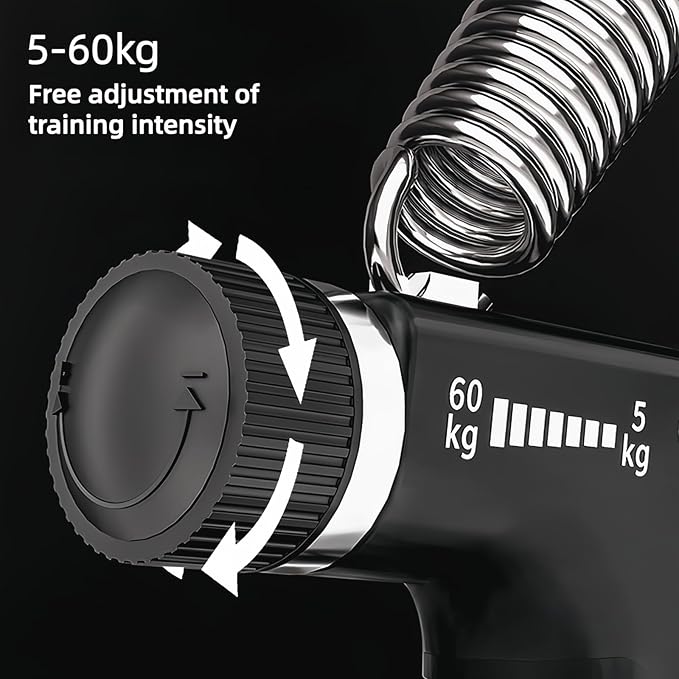 5-in-1 Adjustable Grip Strength Trainer Set, 5-60kg Resistance Hand Gripper + Finger Exerciser + Grip Ball, Hand Strength Training Equipment for Fitness/Rehabilitation/Office Relaxation
