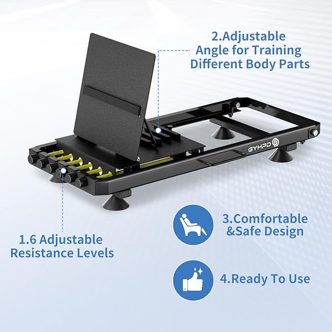 2026 New in-Bed Leg Press Machine for Rehab, Adjustable Low-Impact Leg Strength Trainer, Leg Exercise Equipment with Lumbar Pillow and 4 Bottom Suction Cups, 6 Resistance Levels up to 100 lb
