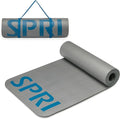 SPRI 12mm Pro Fitness Matt - Thick Exercise Mat for Floor Workouts, Sit-Ups, Push-Ups, Stretching, Toning, and General Fitness - Non-Slip Texture, Cushioned, Portable Rolling Mat with Carrying Strap