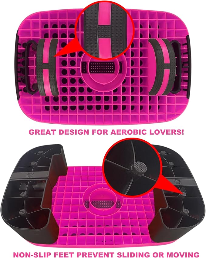 4-In-1 Balance Board and Stepper Exercise Platform - Aerobic Step Adjustable Home Workout Slant Board, Non Slip Soft cushion - With Home Workout Suggestions