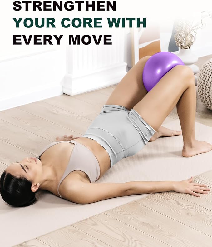 Trideer 9-Inch Pilates Ball, Small Exercise Ball for Yoga, Core Training, Physical Therapy, Balance, Stability and Stretching Pilates Equipment with Inflation Straw