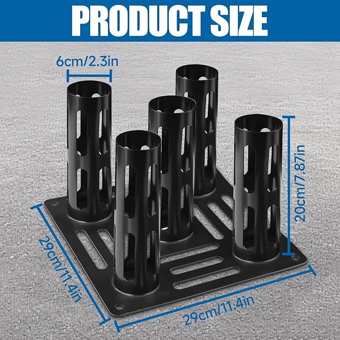 Barbell Holder Floor Stand VerticalBarbell Holder Floor Stand Vertical, 2-inch Barbell, Dumbbell Holder, Weight Training Equipment Organizer，Curl Bars, Hex Bars, Trap Bars, Triceps bars, Holds 5 Bars