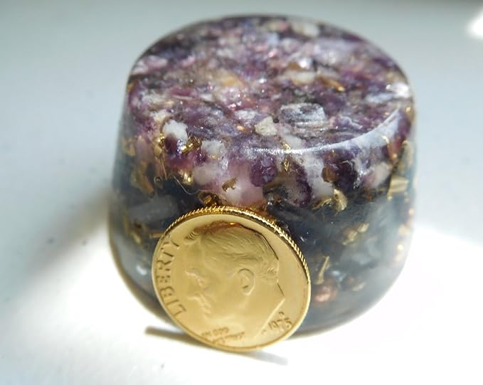 Purple Lepidolite Orgone Generator Energy Accumulator 7.83Hz/432Hz/528Hz/Advance Harmonics Many Beautiful Ingredients!! (Purple Lepidolite)