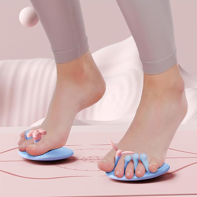 Foot Arch Trainer Massager, Toe Stretcher, Calf and Glute Exercise Tool, Feet Massagers to Improve Foot Bunion Toe Training Thin Calves Legs Purple