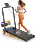Treadmill Walking Pad with 15% Incline/Handle Bar/2 LED Display, 3.5HP Portable Treadmills for Home Small, Foldable Walking Pad Treadmill 350+lb Capacity, Smart App, 4 Adjustable Incline, RGB Light