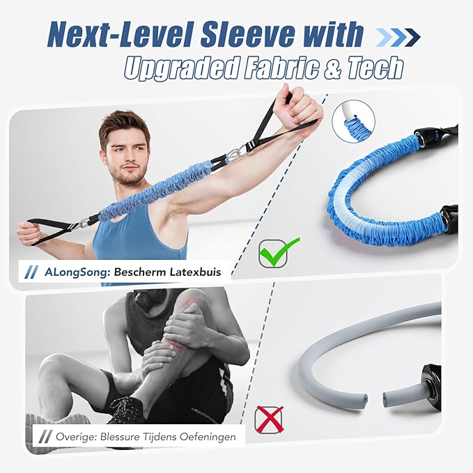Upgraded Pilates Bar Kit with Resistance Bands Natural Latex for Women & Men, Heavy-Duty Stainless Steel Multifunctional Yoga Pilates Stick for Home Gym Exercise Fitness Equipment Full-Body Workouts
