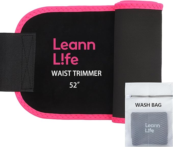 U1 Weighted Hula Hoop 30 Knots 19"-61" for Adults with Waist Trimmer Belt & Durable Wash Bag Bundle– Fitness Hoop for Exercise, Workout, Slimming & Home Gym, Light Pink