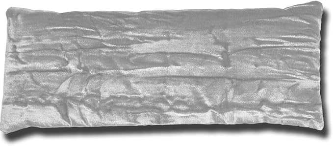 Handmade Luxe Serenity Eye Pillow - All-Natural Flaxseed - Unscented – Weighted Eye Mask for Yoga, Meditation, Hot & Cold Therapy - Silver - TEP-SV