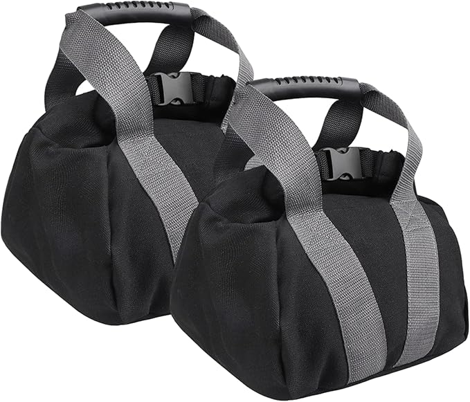 2Pcs Fitness Sandbags with Non-Slip Handle Refillable Portable Canvas Sand Kettlebell Soft Sand Bag for Home Training, Fitness, Yoga Workou Sandbags for Working Out