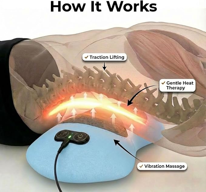 Original Therava 3-in-1 Back Massager with Traction Lift, Heat, & Vibration Massage | Lower and Upper Back Relief and Muscle Relaxation
