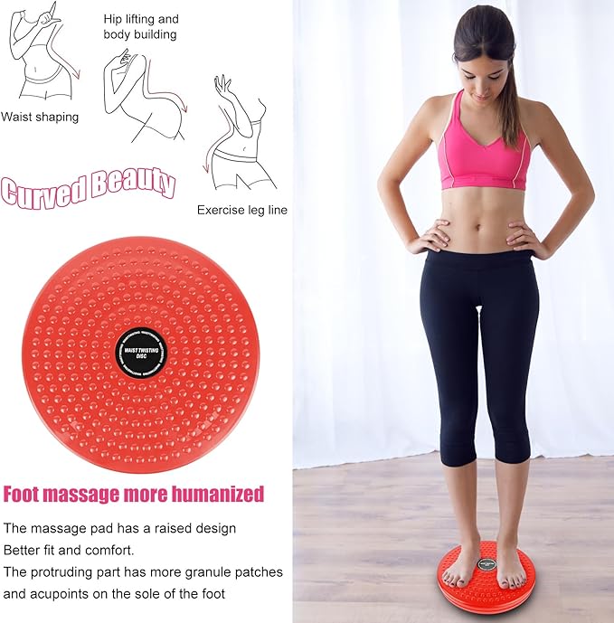 H H&J HUAJIAN Waist Whisper Disc,Body Twister Waist Twister Body Shaping Rotating Board for Women's Twisting Sports Equipment Aerobic Exercise Foot Massage