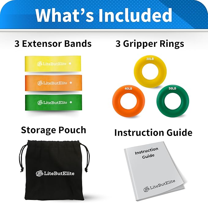 Silicone Ring Grip Strength Trainer Kit - Effective Forearm Strengthener for Hand and Finger Exercise, Ideal Exercisers for Gripper Strength and Flexibility