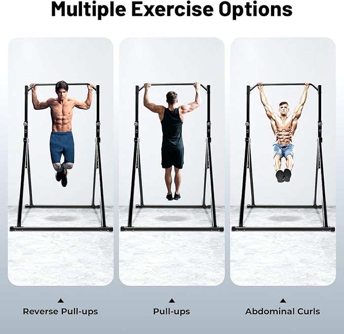 Portable Pull Up Bar, Power Tower Pull Up Dip Station, Height Adjustable Multi-Function Tower Workout Dip Stand for Home Gym, Max. Load-bearing 440.92lbs
