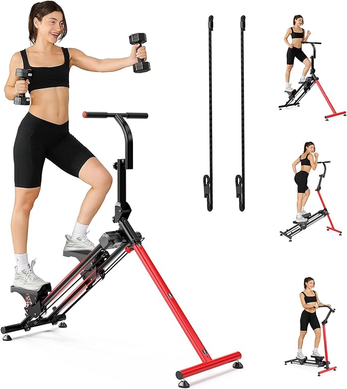 YOLEO Adjustable Resistance Stair Steppers for Exercise at Home, Folding Cardio Stairmaster with 3 Workout Modes & Oversized Pedal,90% Pre-Assembled Stair Climber with Handlebar for Full Body Workout