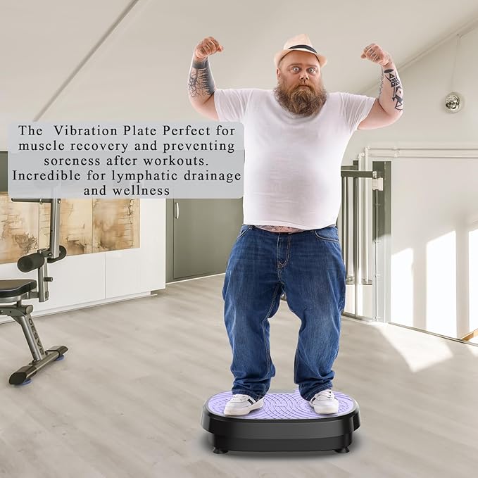 Mini Vibration Plate Machine - Quiet Whole Body Vibration Platform for Home Use, 330LBS Capacity, Portable for Travel, Lymphatic Drainage, Fat Burn & Muscle Recovery,Purple