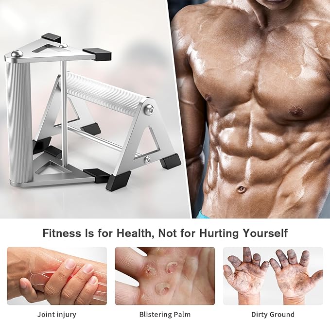 Push Up Stand, Pushup Handles for Strength Training, Heavy-duty Stainless Steel Push Up Bars Gym Exercise Equipment, Hold Up to 500lbs, 1 Pair