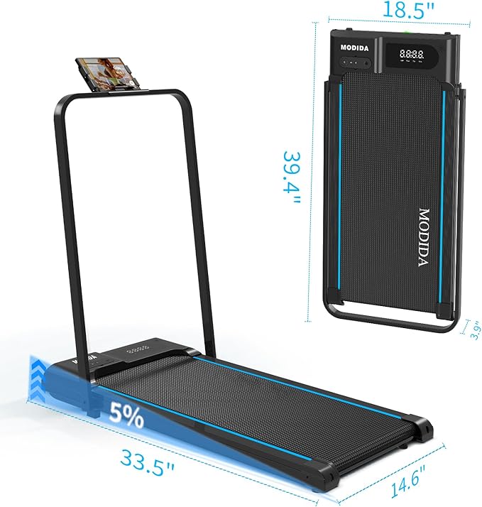 3 in 1 Walking Pad Treadmill with Handle | 1.5HP Under Desk Treadmill for Home Office | Foldable Compact Walking Jogging Running Machine | 220LBS Capacity, ≤45dB Quiet Treadmill