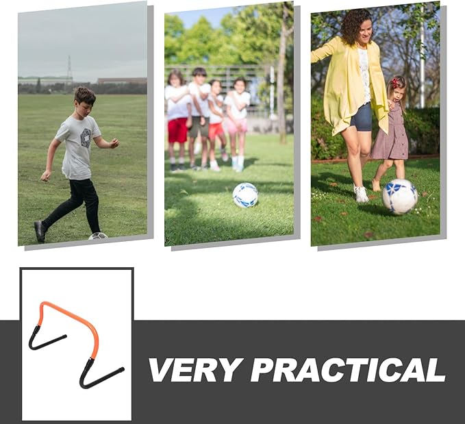 STOBAZA Wear-Resistant Adjustable Agility Hurdles Plastic Training Equipment for Soccer Football Baseball Athletes with Stable Base for Speed and Footwork Drills