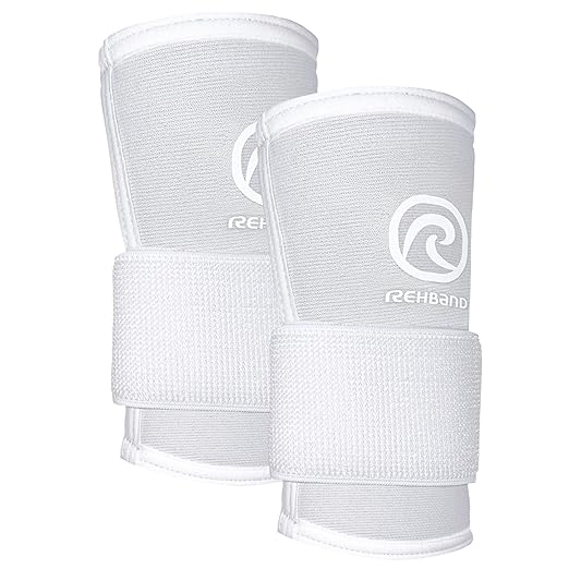 Rehband RX Wrist Support Power Max, 3-in-1 Neoprene Sleeve + Wrap for Strength Training, Protects during Kettlebell Training, stabilizes wrist, forearm protection, Colour:Arctic/White, Size:Large