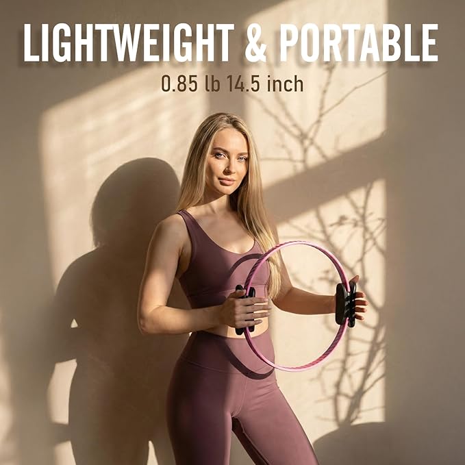 JKSHMYT Pilates Ring Fitness Circle for Women, Pilates Equipment – 14.5" Home Magic Exercise Workout, Better me Pilates Essentials Starter Set for Beginners Toning Shape Full Body