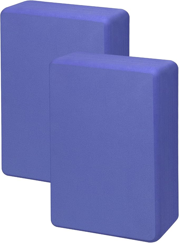 2 Pack Yoga Block, Premuim EVA Foam Block, Durable Non-slip Exersice Block for Yoga, Pilates, General Fitness, Stretching, Toning Workouts and Meditation