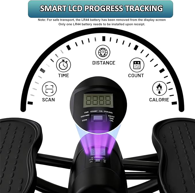 Low-Impact Lateral Rocking Fitness Stepper for Knees and Joints,Home Workout Machine,Rock Stepper Machine with Digital Display,Track Time,Reps,Calories for Legs,Glutes,Abs