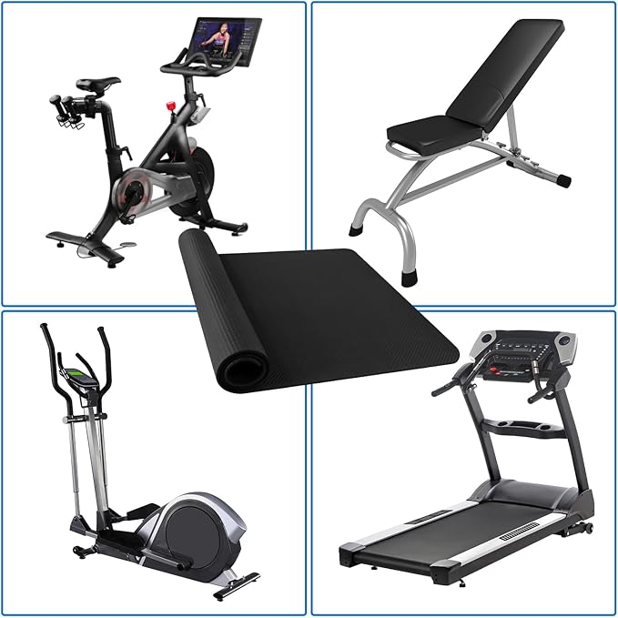 Treadmill Mat,Bike Mat,Stationary Bike Mat,Foldable Treadmill Mat for Hardwood Floors,Under Exercise Bike Trainer Pad for Indoor Gym Equipment Hardwood Floor Carpet Protector