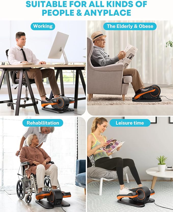 Gonex Under Desk Elliptical Exercise Machine for Seniors, Electric Ellipse Leg Exerciser with Remote 10 Resistance Levels 3 in 1, 2 in 1