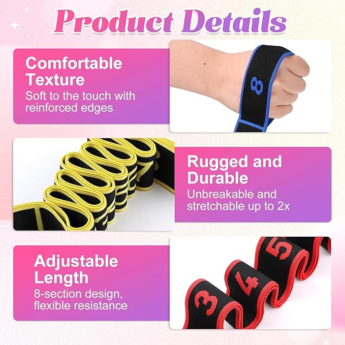 2026 Fitness Resistance Bands with Handles, Fitness Resistance Band for Stretching and Yoga, Fashion Puller Exercise, Adjustable Bands for Full Body Stretching Shaping