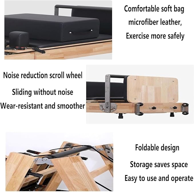 Pilates Stretching Bed, Home Foldable Yoga Exercise Training Bed, Multifunctional Aerobic Core Pilates Fitness Bed