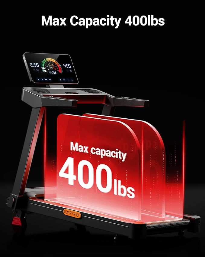 UMAY 20% Incline Treadmill for Home, 400 lb Capacity - Folding Treadmills wtih 3.5HP, 42.5" Wide Running Area & Shock Absorption for Running/Walking