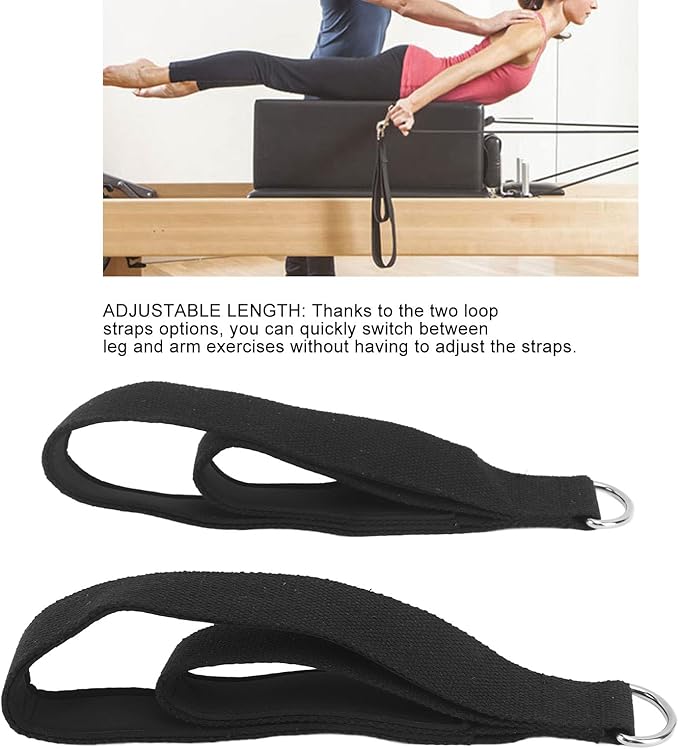 Respicefinem 2 Pcs Pilates Straps Anti Slip Practical Pilates Double Loop Straps for Home Gym Workout