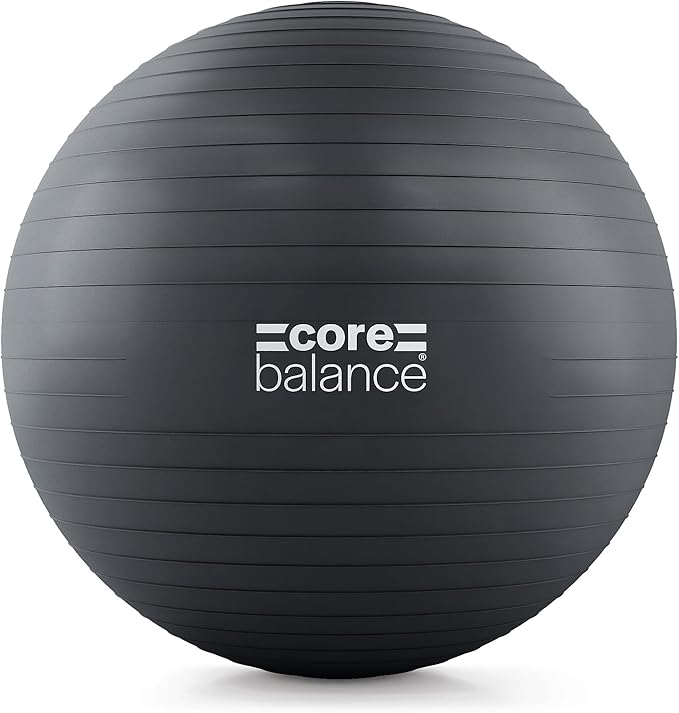 Core Balance Exercise Ball, Stability Ball for Yoga, Pilates and Fitness, Gym Ball for Home Gym and Office Chair, Training, Physical Therapy, Anti Burst, Pump Included, 55cm 65cm 75cm 85cm